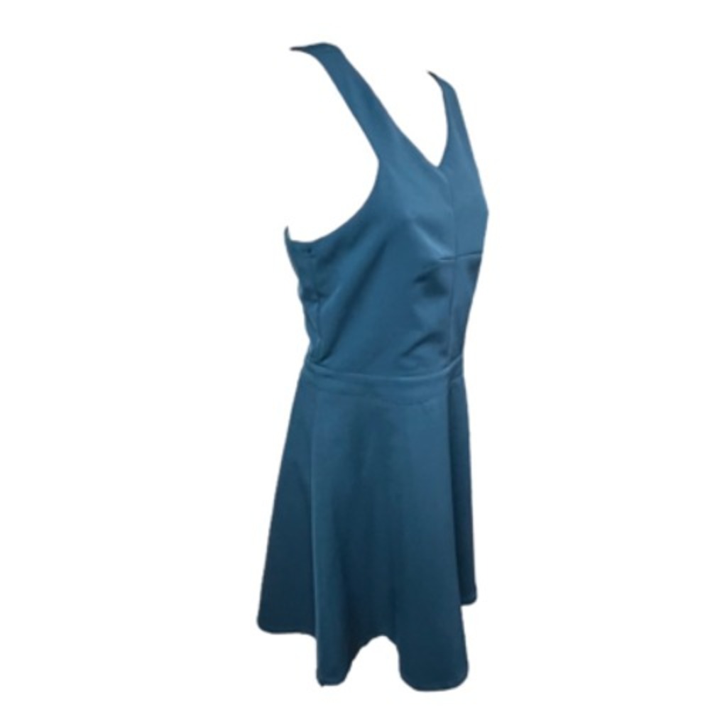 The Impeccable‎ Pig Dress Dark Teal Sleeveless Back Cutout Women Size S V-Neck - Picture 6 of 9